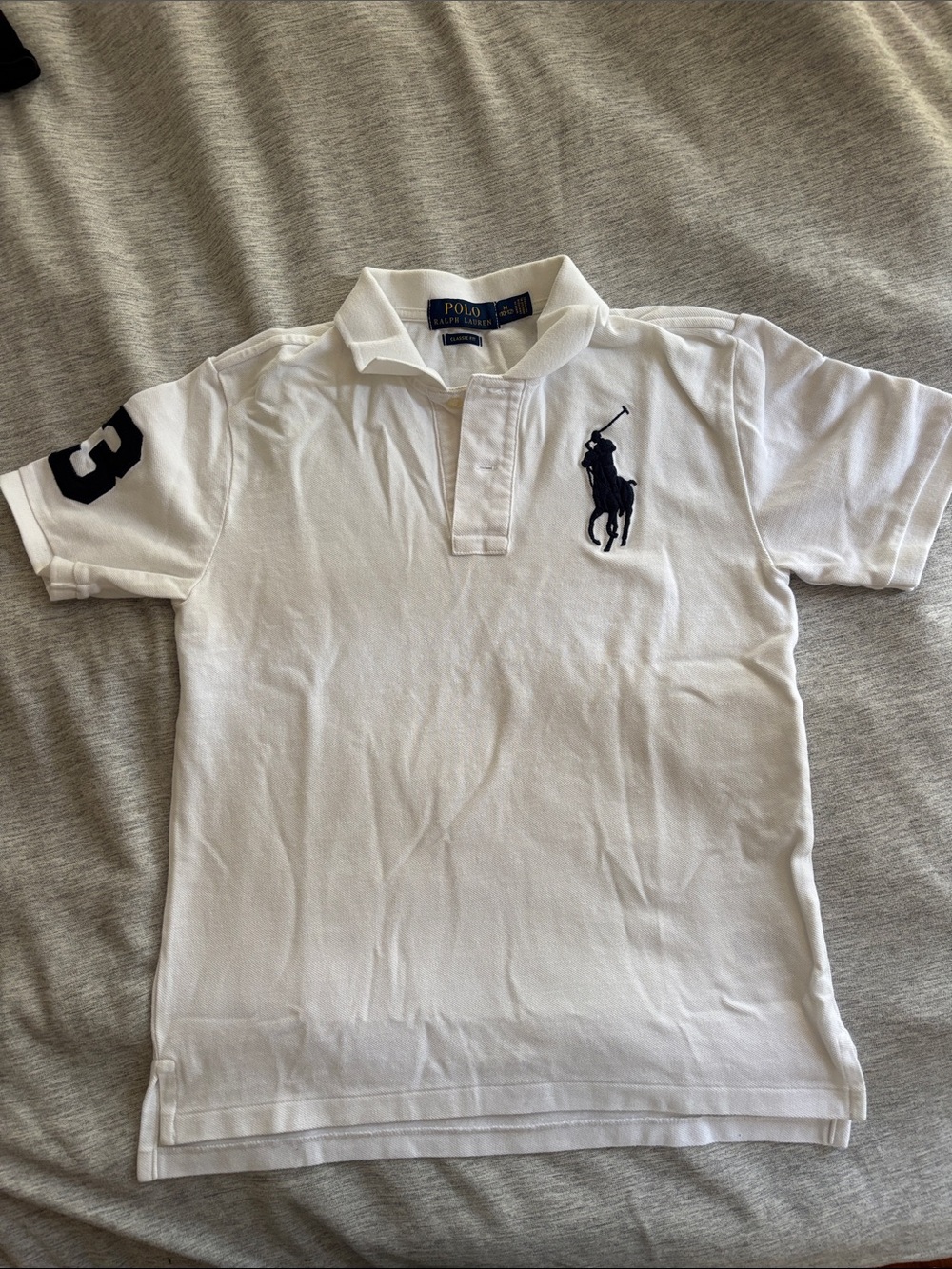 Polo by Ralph Lauren White Short-Sleeve Polo with Navy Pony